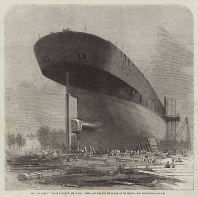 Statek parowy Lewiatan (Great Eastern), rufa i głowica do łopat śruby autorstwa Edwin Weedon